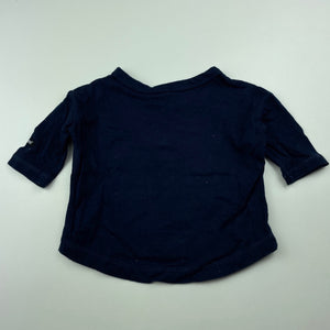 unisex Bonds, navy cotton long sleeve top, GUC, size 000,  