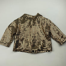 Load image into Gallery viewer, Girls Starz on Stage, gold shiny dance top, GUC, size 12,  