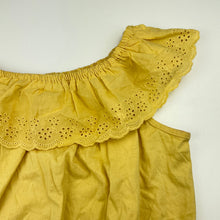 Load image into Gallery viewer, Girls Target, yellow cotton top, broderie trim, EUC, size 10,  