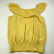 Load image into Gallery viewer, Girls Target, yellow cotton top, broderie trim, EUC, size 10,  