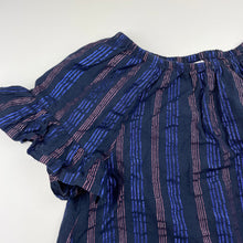 Load image into Gallery viewer, Girls Anko, navy cotton &amp; metallic stripe top, EUC, size 8,  