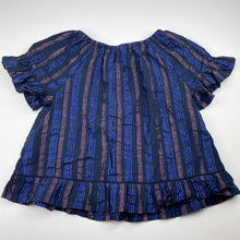 Load image into Gallery viewer, Girls Anko, navy cotton &amp; metallic stripe top, EUC, size 8,  