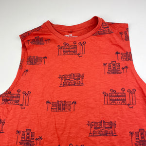 Boys Anko, orange cotton tank top, EUC, size 12,  