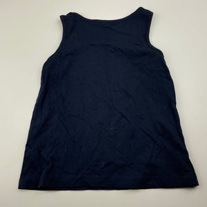 Girls Anko, navy cotton singlet / tank top, EUC, size 3,  