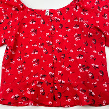Load image into Gallery viewer, Girls KID, red floral lightweight top, EUC, size 10,  