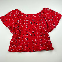 Load image into Gallery viewer, Girls KID, red floral lightweight top, EUC, size 10,  