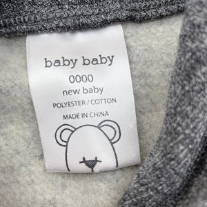 unisex Baby Baby, grey fleece lined sweater / top, EUC, size 0000,  