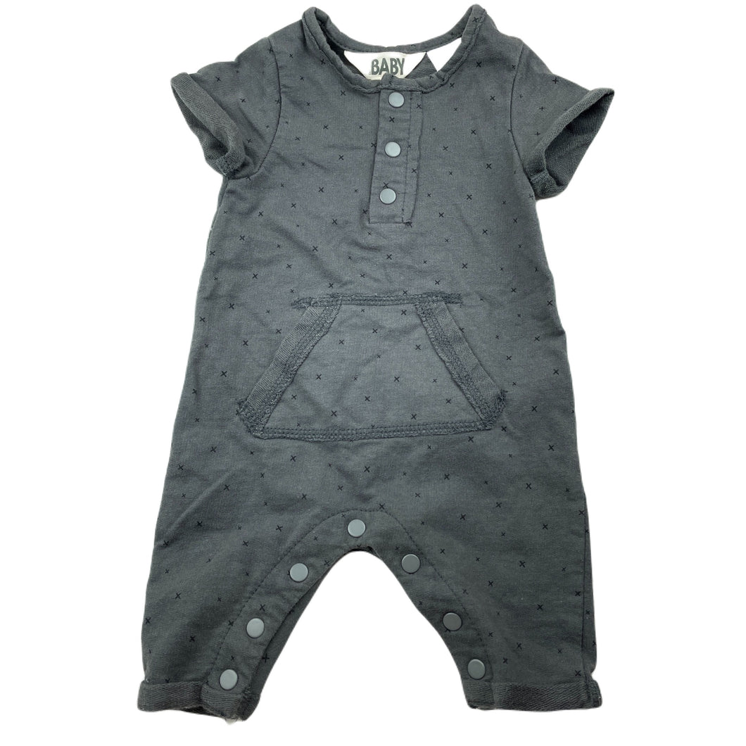 unisex Cotton On, grey cotton romper, EUC, size 000,  