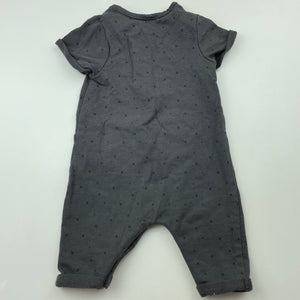 unisex Cotton On, grey cotton romper, EUC, size 000,  