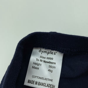 unisex Dymples, navy leggings / bottoms, elasticated, EUC, size 0000,  