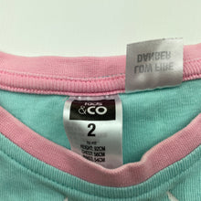 Load image into Gallery viewer, Girls Kids &amp; Co, cotton pyjama t-shirt / top, unicorns, FUC, size 2,  