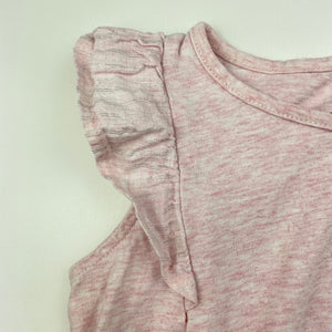 Girls Anko, pink marle cotton top, GUC, size 6,  