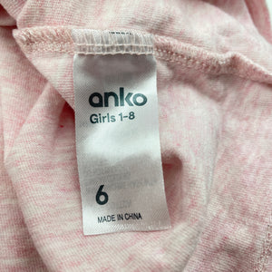 Girls Anko, pink marle cotton top, GUC, size 6,  