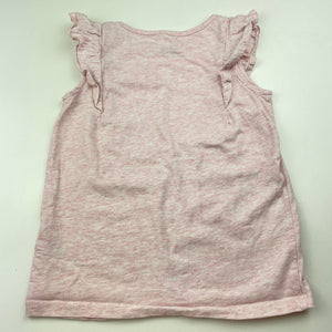 Girls Anko, pink marle cotton top, GUC, size 6,  