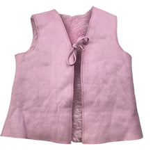 Load image into Gallery viewer, Girls pink, faux fur lined faux suede vest, no labels, armpit to armpit: 33cm, GUC, size 5-6,  