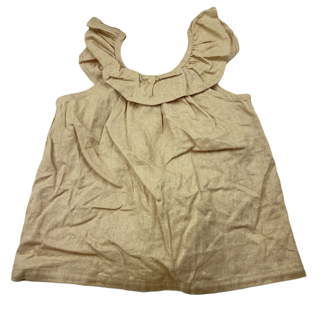 Girls Mango, linen / viscose summer top, EUC, size 4,  