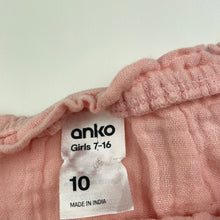Load image into Gallery viewer, Girls Anko, pink crinkle cotton top, GUC, size 10,  