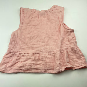 Girls Anko, pink crinkle cotton top, GUC, size 10,  