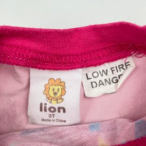 Girls Lion, Shopkins long sleeve pyjama top, FUC, size 3,  