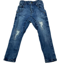 Load image into Gallery viewer, Boys Cotton On, distressed stretch denim jeans, adjustable, GUC, size 3,  