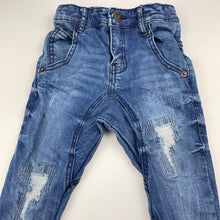 Load image into Gallery viewer, Boys Cotton On, distressed stretch denim jeans, adjustable, GUC, size 3,  