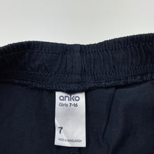 Load image into Gallery viewer, Girls Anko, navy cotton shorts, elasticated, EUC, size 7,  
