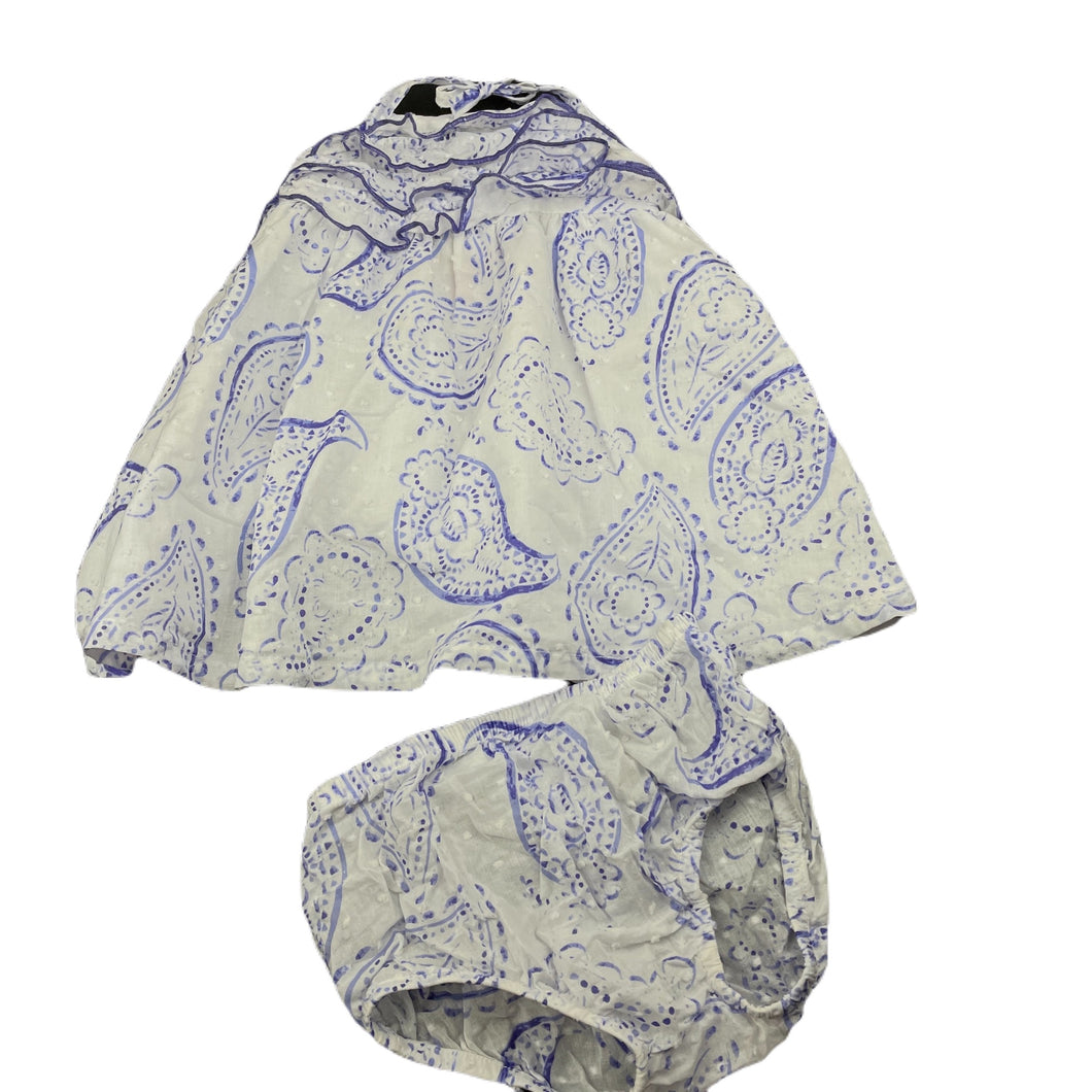 Girls Penelope Mack, lined lightweight cotton top & bloomers, GUC, size 12 months,  