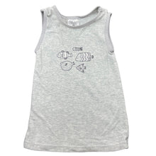 Load image into Gallery viewer, unisex Target, grey cotton singlet top, fish, GUC, size 00,  