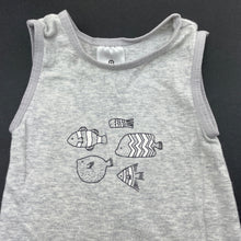 Load image into Gallery viewer, unisex Target, grey cotton singlet top, fish, GUC, size 00,  