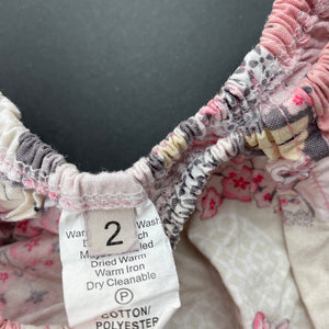 Girls lightweight, top, cherry blossom, GUC, size 2,  