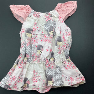 Girls lightweight, top, cherry blossom, GUC, size 2,  