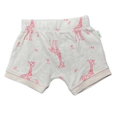 Girls Anko, pink organic cotton shorts, elasticated, EUC, size 000,  