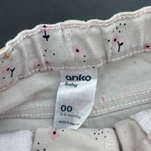 Load image into Gallery viewer, Girls Anko, floral stretch cotton pants, adjustable, EUC, size 00,  