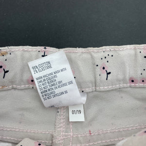 Girls Anko, floral stretch cotton pants, adjustable, EUC, size 00,  