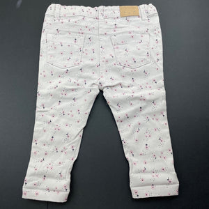 Girls Anko, floral stretch cotton pants, adjustable, EUC, size 00,  