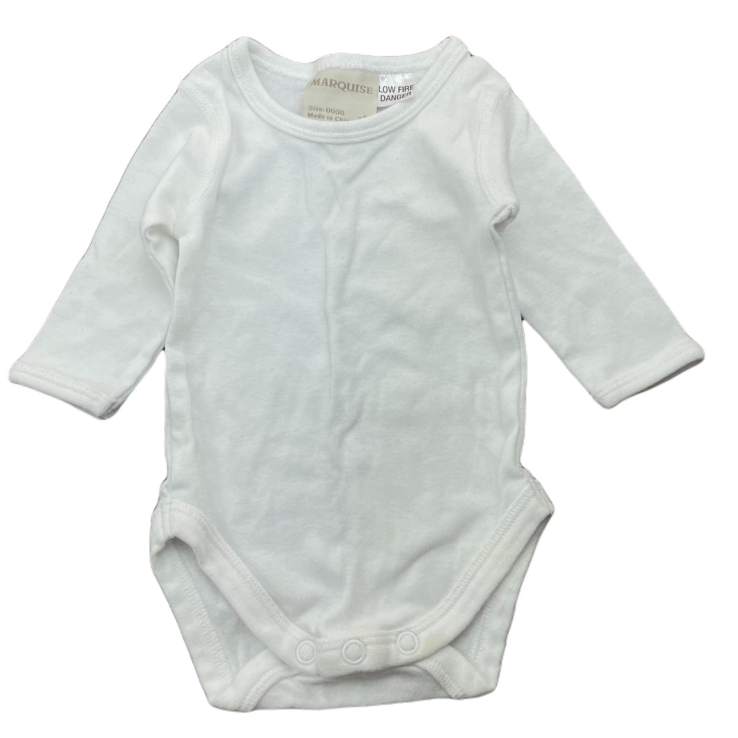 unisex Marquise, soft cotton bodysuit / romper, EUC, size 0000,  
