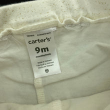 Load image into Gallery viewer, Girls Carters, white &amp; gold glitter tutu leggings, EUC, size 0,  