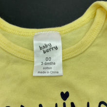 Load image into Gallery viewer, Girls Baby Berry, yellow cotton singletsuit / romper, EUC, size 00,  