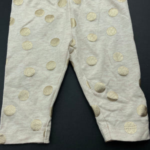 Girls Anko, gold spot stretchy leggings / bottoms, EUC, size 000,  