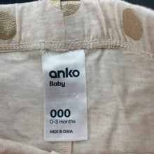 Load image into Gallery viewer, Girls Anko, gold spot stretchy leggings / bottoms, EUC, size 000,  