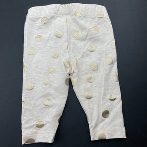 Girls Anko, gold spot stretchy leggings / bottoms, EUC, size 000,  