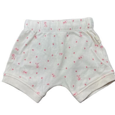 Girls Anko, organic cotton shorts, elasticated, EUC, size 000,  