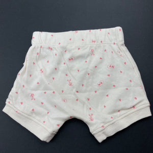 Girls Anko, organic cotton shorts, elasticated, EUC, size 000,  