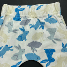 Load image into Gallery viewer, unisex Baby Berry, stretchy leggings / bottoms, rabbits, GUC, size 0000,  