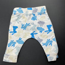 Load image into Gallery viewer, unisex Baby Berry, stretchy leggings / bottoms, rabbits, GUC, size 0000,  
