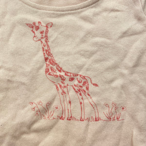 Girls Anko, soft organic cotton t-shirt / top, giraffe, GUC, size 000,  
