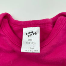 Load image into Gallery viewer, Girls Baby Berry, pink cotton bodysuit / romper, GUC, size 000,  