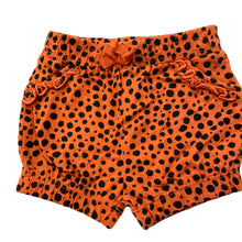 Load image into Gallery viewer, Girls Baby Berry, orange &amp; black cotton shorts, elasticated, EUC, size 00,  