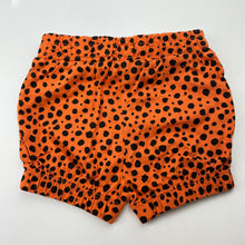 Load image into Gallery viewer, Girls Baby Berry, orange &amp; black cotton shorts, elasticated, EUC, size 00,  