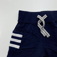 Load image into Gallery viewer, Boys Dymples, navy lightweight cotton shorts, elasticated, EUC, size 00,  